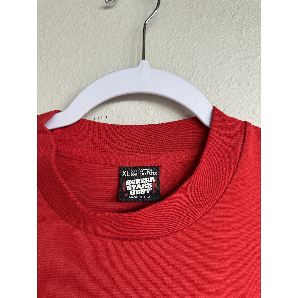 Vintage 90s The Statlers Country Band Shirt Red Graphic Tee Screen Stars XL - Picture 3 of 6
